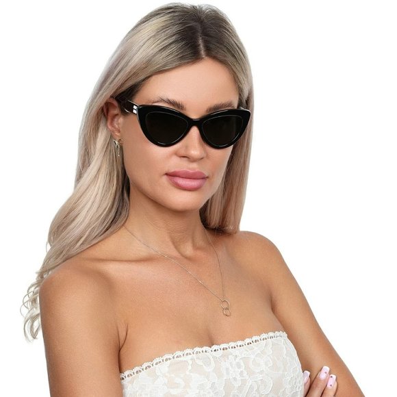 Miu Miu MU04YS 10G5S0 BRAND NEW Sunglasses Black Dark Grey Cat Eye Women - Picture 6 of 12